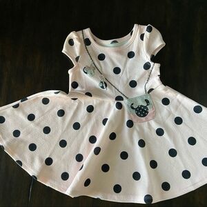 Disney Minnie Mouse Retro Pink Polka Dot Sleeveless Dress 18M